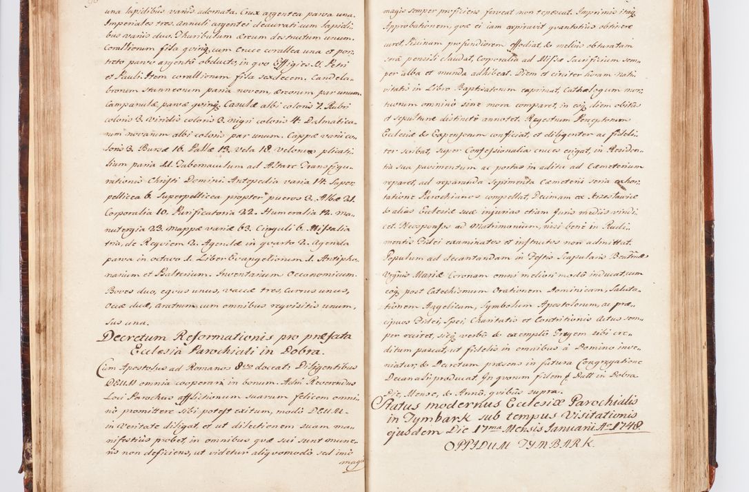 Zdjęcie nr 58 dla obiektu archiwalnego: Acta visitationis decanatuum Dobczycensis et Lipnicensis ex delegatione Cel. Principis R.D. Andrea Stanislai Kostka comitis in Załuskie Załuski, episcopi Cracoviensis ducis Severiae, per Clementem Stanislaum Kostka Herka, Phil. Doctorem et Professorem, Collegam minorem, Ecclesiae Collegiatae Boboviensis custodem, parochiae Droginensis curatum a.D. 1747 die vero 3 mensis Decembris inchoata et 1748 die 22 mensis Martii expeditae