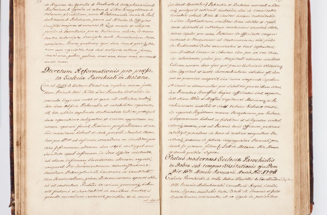 Zdjęcie nr 54 dla obiektu archiwalnego: Acta visitationis decanatuum Dobczycensis et Lipnicensis ex delegatione Cel. Principis R.D. Andrea Stanislai Kostka comitis in Załuskie Załuski, episcopi Cracoviensis ducis Severiae, per Clementem Stanislaum Kostka Herka, Phil. Doctorem et Professorem, Collegam minorem, Ecclesiae Collegiatae Boboviensis custodem, parochiae Droginensis curatum a.D. 1747 die vero 3 mensis Decembris inchoata et 1748 die 22 mensis Martii expeditae