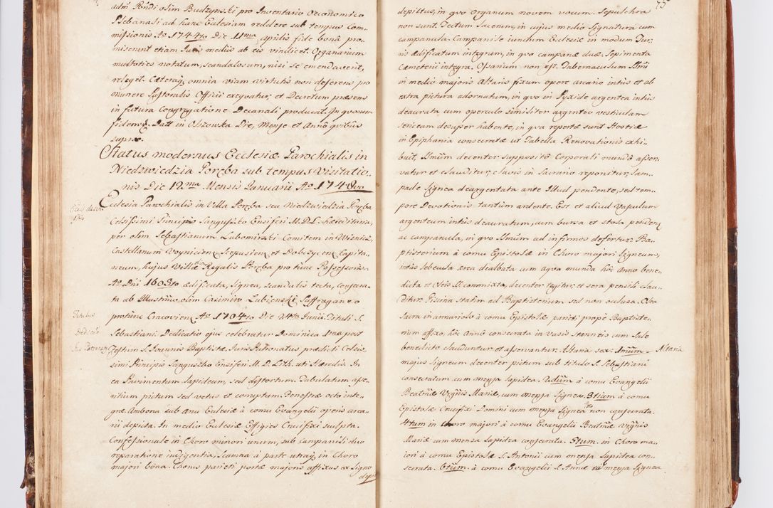 Zdjęcie nr 47 dla obiektu archiwalnego: Acta visitationis decanatuum Dobczycensis et Lipnicensis ex delegatione Cel. Principis R.D. Andrea Stanislai Kostka comitis in Załuskie Załuski, episcopi Cracoviensis ducis Severiae, per Clementem Stanislaum Kostka Herka, Phil. Doctorem et Professorem, Collegam minorem, Ecclesiae Collegiatae Boboviensis custodem, parochiae Droginensis curatum a.D. 1747 die vero 3 mensis Decembris inchoata et 1748 die 22 mensis Martii expeditae