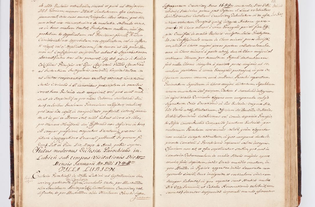 Zdjęcie nr 40 dla obiektu archiwalnego: Acta visitationis decanatuum Dobczycensis et Lipnicensis ex delegatione Cel. Principis R.D. Andrea Stanislai Kostka comitis in Załuskie Załuski, episcopi Cracoviensis ducis Severiae, per Clementem Stanislaum Kostka Herka, Phil. Doctorem et Professorem, Collegam minorem, Ecclesiae Collegiatae Boboviensis custodem, parochiae Droginensis curatum a.D. 1747 die vero 3 mensis Decembris inchoata et 1748 die 22 mensis Martii expeditae