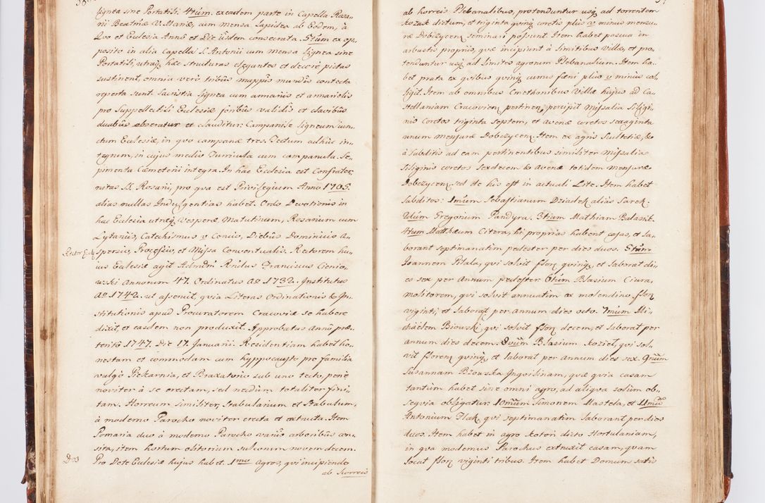 Zdjęcie nr 37 dla obiektu archiwalnego: Acta visitationis decanatuum Dobczycensis et Lipnicensis ex delegatione Cel. Principis R.D. Andrea Stanislai Kostka comitis in Załuskie Załuski, episcopi Cracoviensis ducis Severiae, per Clementem Stanislaum Kostka Herka, Phil. Doctorem et Professorem, Collegam minorem, Ecclesiae Collegiatae Boboviensis custodem, parochiae Droginensis curatum a.D. 1747 die vero 3 mensis Decembris inchoata et 1748 die 22 mensis Martii expeditae