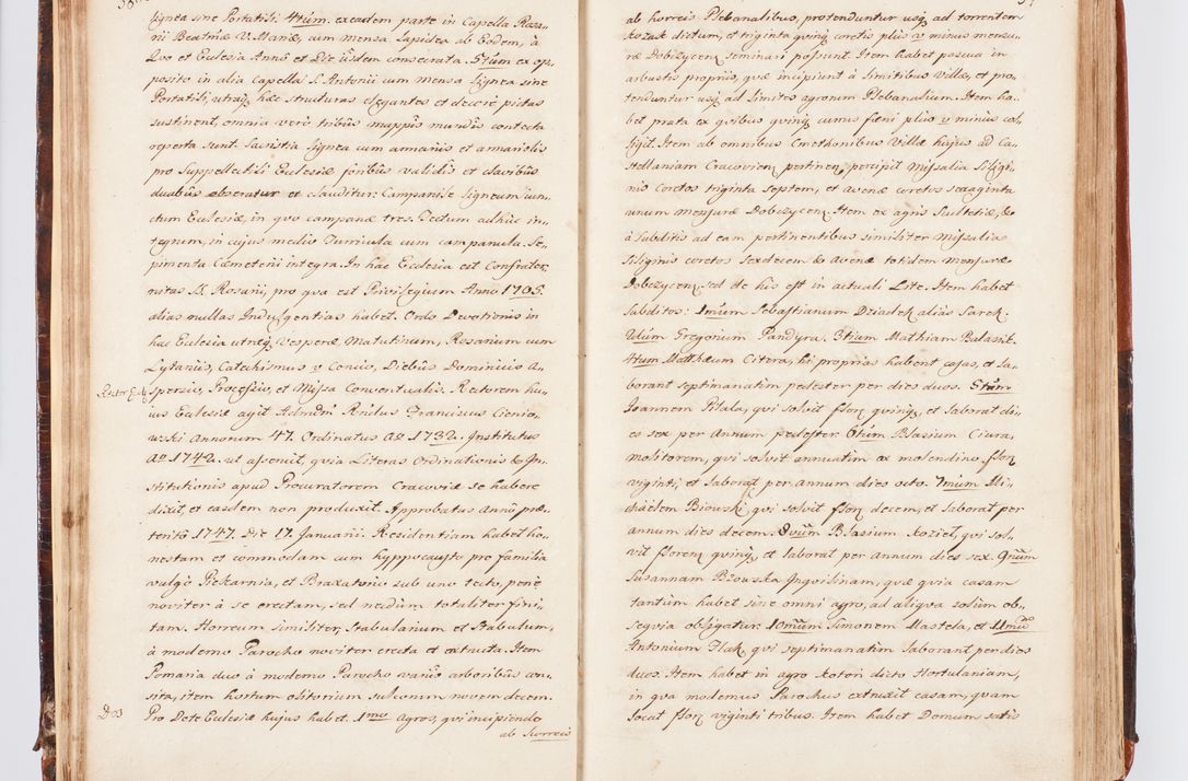 Zdjęcie nr 38 dla obiektu archiwalnego: Acta visitationis decanatuum Dobczycensis et Lipnicensis ex delegatione Cel. Principis R.D. Andrea Stanislai Kostka comitis in Załuskie Załuski, episcopi Cracoviensis ducis Severiae, per Clementem Stanislaum Kostka Herka, Phil. Doctorem et Professorem, Collegam minorem, Ecclesiae Collegiatae Boboviensis custodem, parochiae Droginensis curatum a.D. 1747 die vero 3 mensis Decembris inchoata et 1748 die 22 mensis Martii expeditae