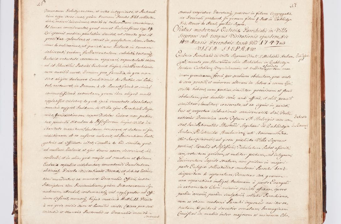 Zdjęcie nr 16 dla obiektu archiwalnego: Acta visitationis decanatuum Dobczycensis et Lipnicensis ex delegatione Cel. Principis R.D. Andrea Stanislai Kostka comitis in Załuskie Załuski, episcopi Cracoviensis ducis Severiae, per Clementem Stanislaum Kostka Herka, Phil. Doctorem et Professorem, Collegam minorem, Ecclesiae Collegiatae Boboviensis custodem, parochiae Droginensis curatum a.D. 1747 die vero 3 mensis Decembris inchoata et 1748 die 22 mensis Martii expeditae