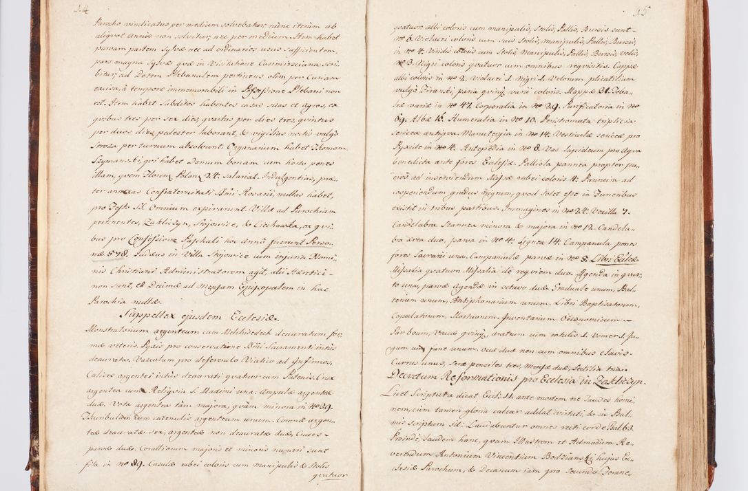 Zdjęcie nr 15 dla obiektu archiwalnego: Acta visitationis decanatuum Dobczycensis et Lipnicensis ex delegatione Cel. Principis R.D. Andrea Stanislai Kostka comitis in Załuskie Załuski, episcopi Cracoviensis ducis Severiae, per Clementem Stanislaum Kostka Herka, Phil. Doctorem et Professorem, Collegam minorem, Ecclesiae Collegiatae Boboviensis custodem, parochiae Droginensis curatum a.D. 1747 die vero 3 mensis Decembris inchoata et 1748 die 22 mensis Martii expeditae