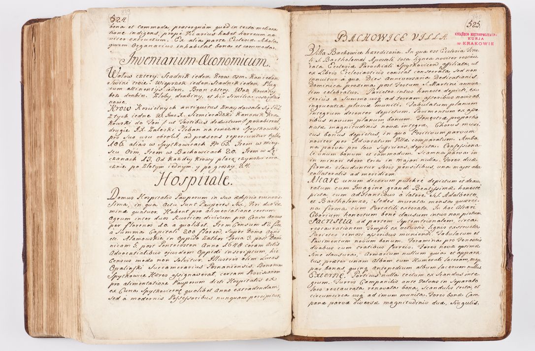 Zdjęcie nr 411 dla obiektu archiwalnego: Visitatio ecclesiarum parochialium, praebendarum, capellarum, hospitalium atque confraternitatum, nec non beneficiorum in decanatibus Oswiecimensis et Zathoriensis, archidiaconatus et officialatus Cracoviensis existentium per R.D. Franciscum Lanckoroński, canonicum cathedralem Cracoviensem, visitatorem delegatum a.D. 1747 et 1748 expedita