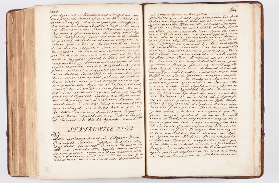 Zdjęcie nr 403 dla obiektu archiwalnego: Visitatio ecclesiarum parochialium, praebendarum, capellarum, hospitalium atque confraternitatum, nec non beneficiorum in decanatibus Oswiecimensis et Zathoriensis, archidiaconatus et officialatus Cracoviensis existentium per R.D. Franciscum Lanckoroński, canonicum cathedralem Cracoviensem, visitatorem delegatum a.D. 1747 et 1748 expedita