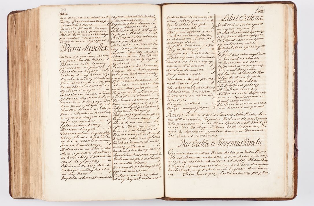 Zdjęcie nr 399 dla obiektu archiwalnego: Visitatio ecclesiarum parochialium, praebendarum, capellarum, hospitalium atque confraternitatum, nec non beneficiorum in decanatibus Oswiecimensis et Zathoriensis, archidiaconatus et officialatus Cracoviensis existentium per R.D. Franciscum Lanckoroński, canonicum cathedralem Cracoviensem, visitatorem delegatum a.D. 1747 et 1748 expedita