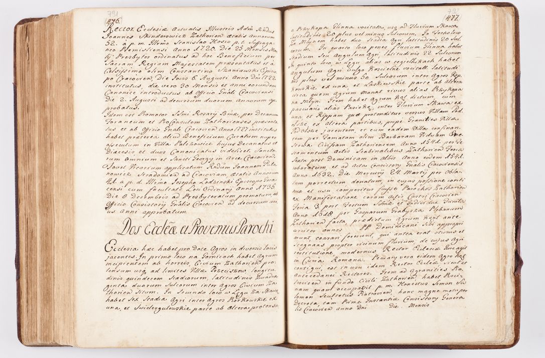 Zdjęcie nr 386 dla obiektu archiwalnego: Visitatio ecclesiarum parochialium, praebendarum, capellarum, hospitalium atque confraternitatum, nec non beneficiorum in decanatibus Oswiecimensis et Zathoriensis, archidiaconatus et officialatus Cracoviensis existentium per R.D. Franciscum Lanckoroński, canonicum cathedralem Cracoviensem, visitatorem delegatum a.D. 1747 et 1748 expedita