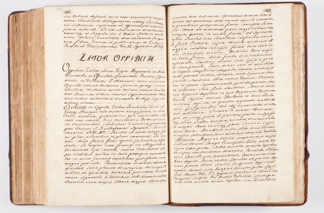 Zdjęcie nr 376 dla obiektu archiwalnego: Visitatio ecclesiarum parochialium, praebendarum, capellarum, hospitalium atque confraternitatum, nec non beneficiorum in decanatibus Oswiecimensis et Zathoriensis, archidiaconatus et officialatus Cracoviensis existentium per R.D. Franciscum Lanckoroński, canonicum cathedralem Cracoviensem, visitatorem delegatum a.D. 1747 et 1748 expedita