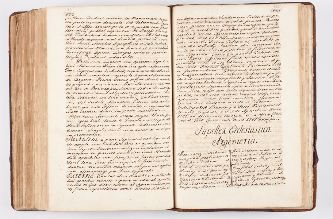 Zdjęcie nr 370 dla obiektu archiwalnego: Visitatio ecclesiarum parochialium, praebendarum, capellarum, hospitalium atque confraternitatum, nec non beneficiorum in decanatibus Oswiecimensis et Zathoriensis, archidiaconatus et officialatus Cracoviensis existentium per R.D. Franciscum Lanckoroński, canonicum cathedralem Cracoviensem, visitatorem delegatum a.D. 1747 et 1748 expedita