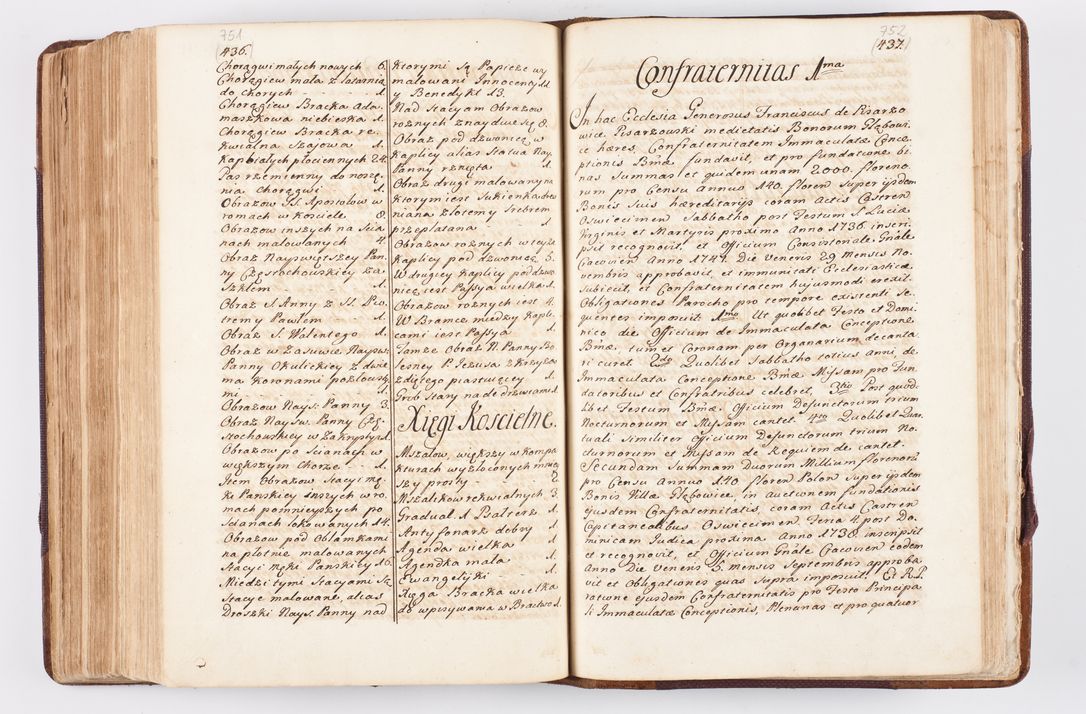 Zdjęcie nr 366 dla obiektu archiwalnego: Visitatio ecclesiarum parochialium, praebendarum, capellarum, hospitalium atque confraternitatum, nec non beneficiorum in decanatibus Oswiecimensis et Zathoriensis, archidiaconatus et officialatus Cracoviensis existentium per R.D. Franciscum Lanckoroński, canonicum cathedralem Cracoviensem, visitatorem delegatum a.D. 1747 et 1748 expedita
