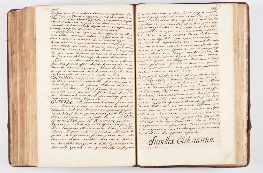 Zdjęcie nr 361 dla obiektu archiwalnego: Visitatio ecclesiarum parochialium, praebendarum, capellarum, hospitalium atque confraternitatum, nec non beneficiorum in decanatibus Oswiecimensis et Zathoriensis, archidiaconatus et officialatus Cracoviensis existentium per R.D. Franciscum Lanckoroński, canonicum cathedralem Cracoviensem, visitatorem delegatum a.D. 1747 et 1748 expedita