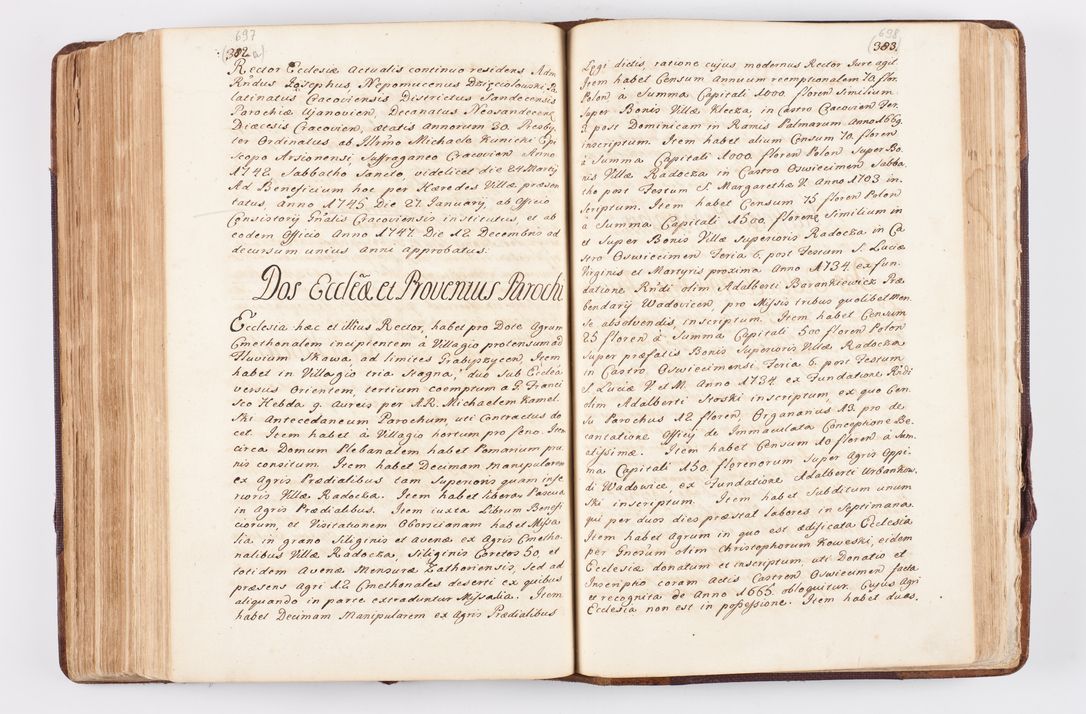 Zdjęcie nr 339 dla obiektu archiwalnego: Visitatio ecclesiarum parochialium, praebendarum, capellarum, hospitalium atque confraternitatum, nec non beneficiorum in decanatibus Oswiecimensis et Zathoriensis, archidiaconatus et officialatus Cracoviensis existentium per R.D. Franciscum Lanckoroński, canonicum cathedralem Cracoviensem, visitatorem delegatum a.D. 1747 et 1748 expedita