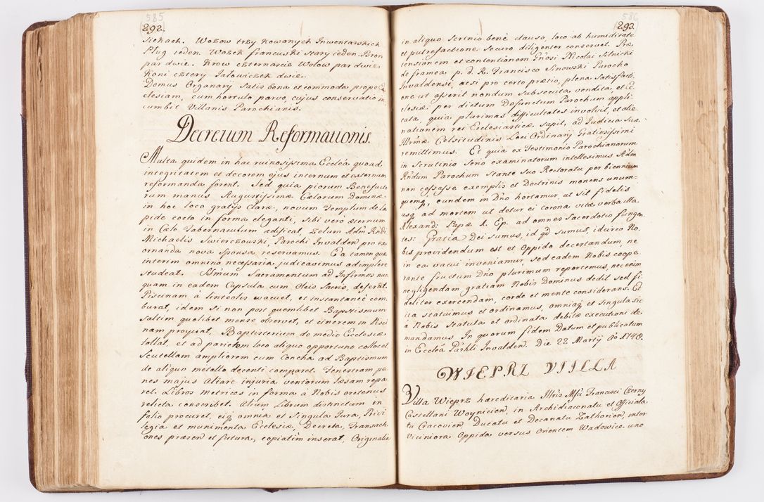 Zdjęcie nr 291 dla obiektu archiwalnego: Visitatio ecclesiarum parochialium, praebendarum, capellarum, hospitalium atque confraternitatum, nec non beneficiorum in decanatibus Oswiecimensis et Zathoriensis, archidiaconatus et officialatus Cracoviensis existentium per R.D. Franciscum Lanckoroński, canonicum cathedralem Cracoviensem, visitatorem delegatum a.D. 1747 et 1748 expedita