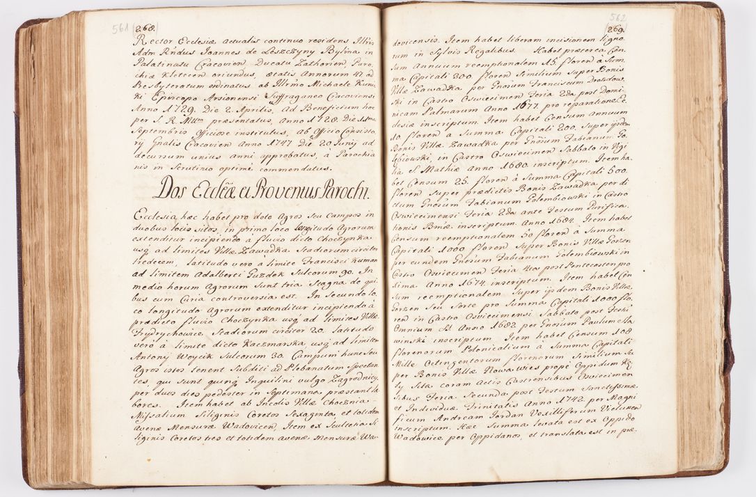 Zdjęcie nr 279 dla obiektu archiwalnego: Visitatio ecclesiarum parochialium, praebendarum, capellarum, hospitalium atque confraternitatum, nec non beneficiorum in decanatibus Oswiecimensis et Zathoriensis, archidiaconatus et officialatus Cracoviensis existentium per R.D. Franciscum Lanckoroński, canonicum cathedralem Cracoviensem, visitatorem delegatum a.D. 1747 et 1748 expedita