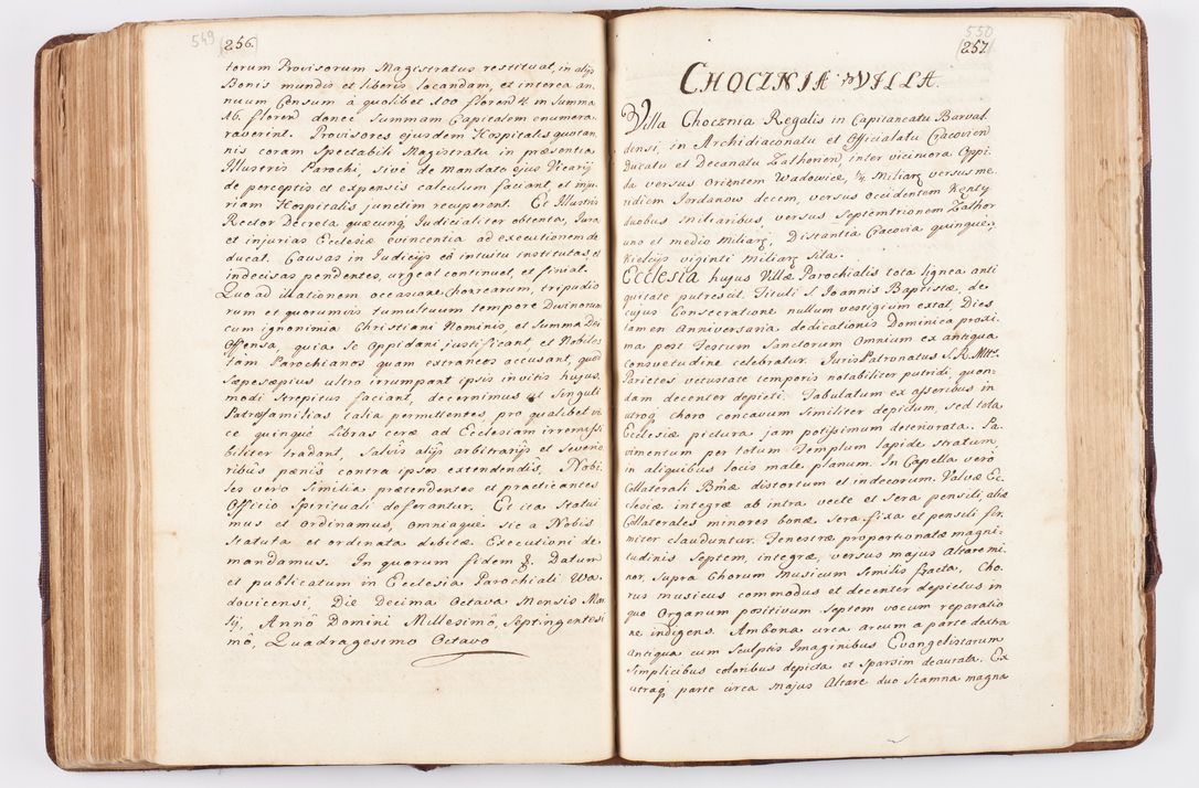 Zdjęcie nr 273 dla obiektu archiwalnego: Visitatio ecclesiarum parochialium, praebendarum, capellarum, hospitalium atque confraternitatum, nec non beneficiorum in decanatibus Oswiecimensis et Zathoriensis, archidiaconatus et officialatus Cracoviensis existentium per R.D. Franciscum Lanckoroński, canonicum cathedralem Cracoviensem, visitatorem delegatum a.D. 1747 et 1748 expedita