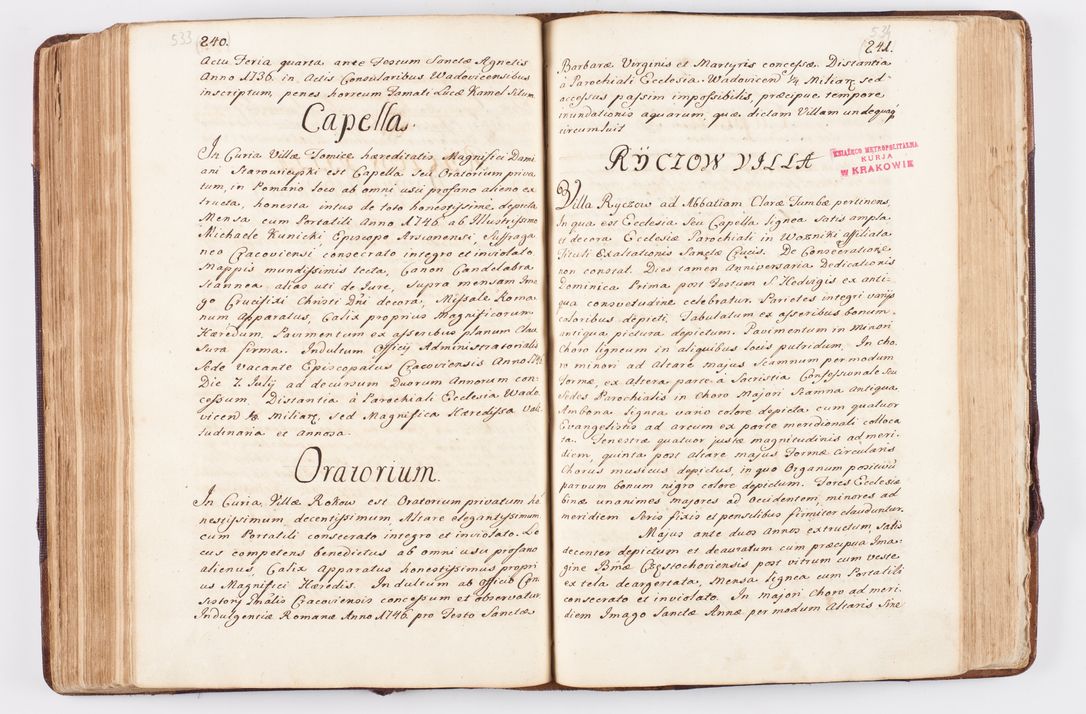 Zdjęcie nr 265 dla obiektu archiwalnego: Visitatio ecclesiarum parochialium, praebendarum, capellarum, hospitalium atque confraternitatum, nec non beneficiorum in decanatibus Oswiecimensis et Zathoriensis, archidiaconatus et officialatus Cracoviensis existentium per R.D. Franciscum Lanckoroński, canonicum cathedralem Cracoviensem, visitatorem delegatum a.D. 1747 et 1748 expedita