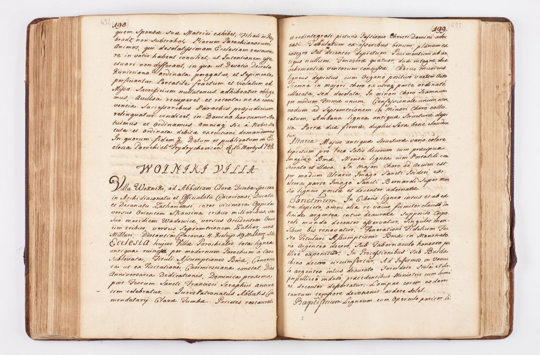 Zdjęcie nr 243 dla obiektu archiwalnego: Visitatio ecclesiarum parochialium, praebendarum, capellarum, hospitalium atque confraternitatum, nec non beneficiorum in decanatibus Oswiecimensis et Zathoriensis, archidiaconatus et officialatus Cracoviensis existentium per R.D. Franciscum Lanckoroński, canonicum cathedralem Cracoviensem, visitatorem delegatum a.D. 1747 et 1748 expedita