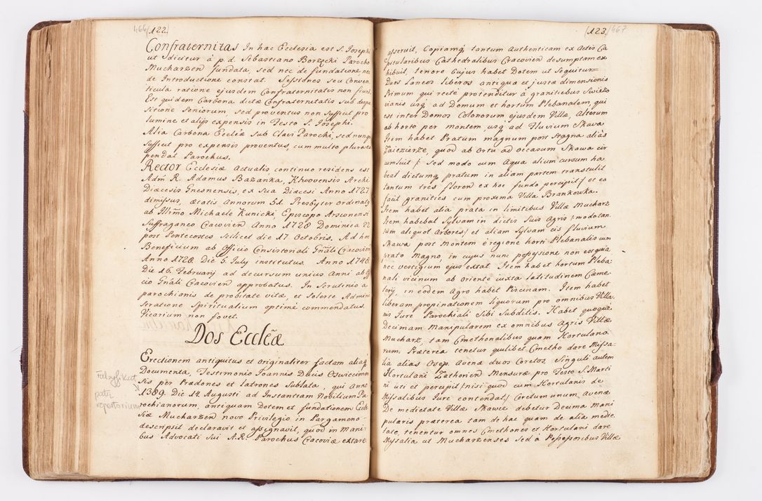 Zdjęcie nr 204 dla obiektu archiwalnego: Visitatio ecclesiarum parochialium, praebendarum, capellarum, hospitalium atque confraternitatum, nec non beneficiorum in decanatibus Oswiecimensis et Zathoriensis, archidiaconatus et officialatus Cracoviensis existentium per R.D. Franciscum Lanckoroński, canonicum cathedralem Cracoviensem, visitatorem delegatum a.D. 1747 et 1748 expedita