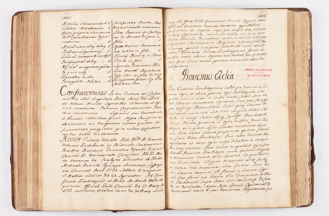 Zdjęcie nr 194 dla obiektu archiwalnego: Visitatio ecclesiarum parochialium, praebendarum, capellarum, hospitalium atque confraternitatum, nec non beneficiorum in decanatibus Oswiecimensis et Zathoriensis, archidiaconatus et officialatus Cracoviensis existentium per R.D. Franciscum Lanckoroński, canonicum cathedralem Cracoviensem, visitatorem delegatum a.D. 1747 et 1748 expedita