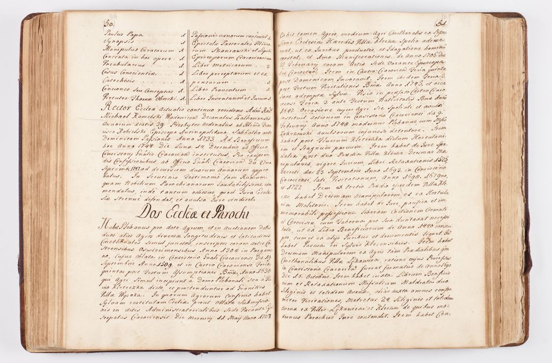 Zdjęcie nr 166 dla obiektu archiwalnego: Visitatio ecclesiarum parochialium, praebendarum, capellarum, hospitalium atque confraternitatum, nec non beneficiorum in decanatibus Oswiecimensis et Zathoriensis, archidiaconatus et officialatus Cracoviensis existentium per R.D. Franciscum Lanckoroński, canonicum cathedralem Cracoviensem, visitatorem delegatum a.D. 1747 et 1748 expedita