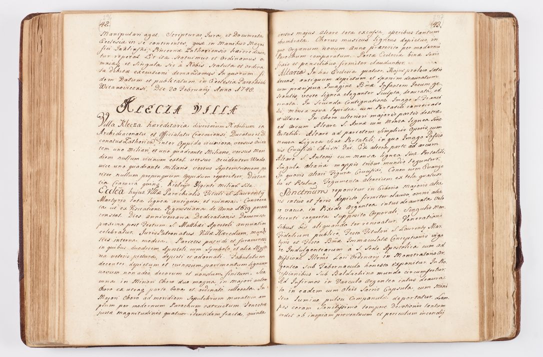 Zdjęcie nr 162 dla obiektu archiwalnego: Visitatio ecclesiarum parochialium, praebendarum, capellarum, hospitalium atque confraternitatum, nec non beneficiorum in decanatibus Oswiecimensis et Zathoriensis, archidiaconatus et officialatus Cracoviensis existentium per R.D. Franciscum Lanckoroński, canonicum cathedralem Cracoviensem, visitatorem delegatum a.D. 1747 et 1748 expedita