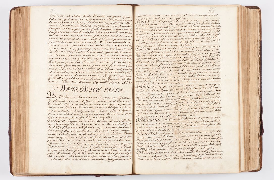 Zdjęcie nr 137 dla obiektu archiwalnego: Visitatio ecclesiarum parochialium, praebendarum, capellarum, hospitalium atque confraternitatum, nec non beneficiorum in decanatibus Oswiecimensis et Zathoriensis, archidiaconatus et officialatus Cracoviensis existentium per R.D. Franciscum Lanckoroński, canonicum cathedralem Cracoviensem, visitatorem delegatum a.D. 1747 et 1748 expedita