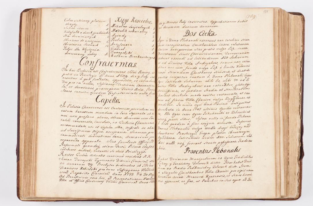 Zdjęcie nr 107 dla obiektu archiwalnego: Visitatio ecclesiarum parochialium, praebendarum, capellarum, hospitalium atque confraternitatum, nec non beneficiorum in decanatibus Oswiecimensis et Zathoriensis, archidiaconatus et officialatus Cracoviensis existentium per R.D. Franciscum Lanckoroński, canonicum cathedralem Cracoviensem, visitatorem delegatum a.D. 1747 et 1748 expedita