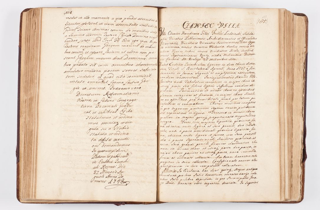 Zdjęcie nr 102 dla obiektu archiwalnego: Visitatio ecclesiarum parochialium, praebendarum, capellarum, hospitalium atque confraternitatum, nec non beneficiorum in decanatibus Oswiecimensis et Zathoriensis, archidiaconatus et officialatus Cracoviensis existentium per R.D. Franciscum Lanckoroński, canonicum cathedralem Cracoviensem, visitatorem delegatum a.D. 1747 et 1748 expedita