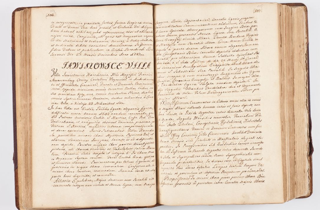Zdjęcie nr 63 dla obiektu archiwalnego: Visitatio ecclesiarum parochialium, praebendarum, capellarum, hospitalium atque confraternitatum, nec non beneficiorum in decanatibus Oswiecimensis et Zathoriensis, archidiaconatus et officialatus Cracoviensis existentium per R.D. Franciscum Lanckoroński, canonicum cathedralem Cracoviensem, visitatorem delegatum a.D. 1747 et 1748 expedita