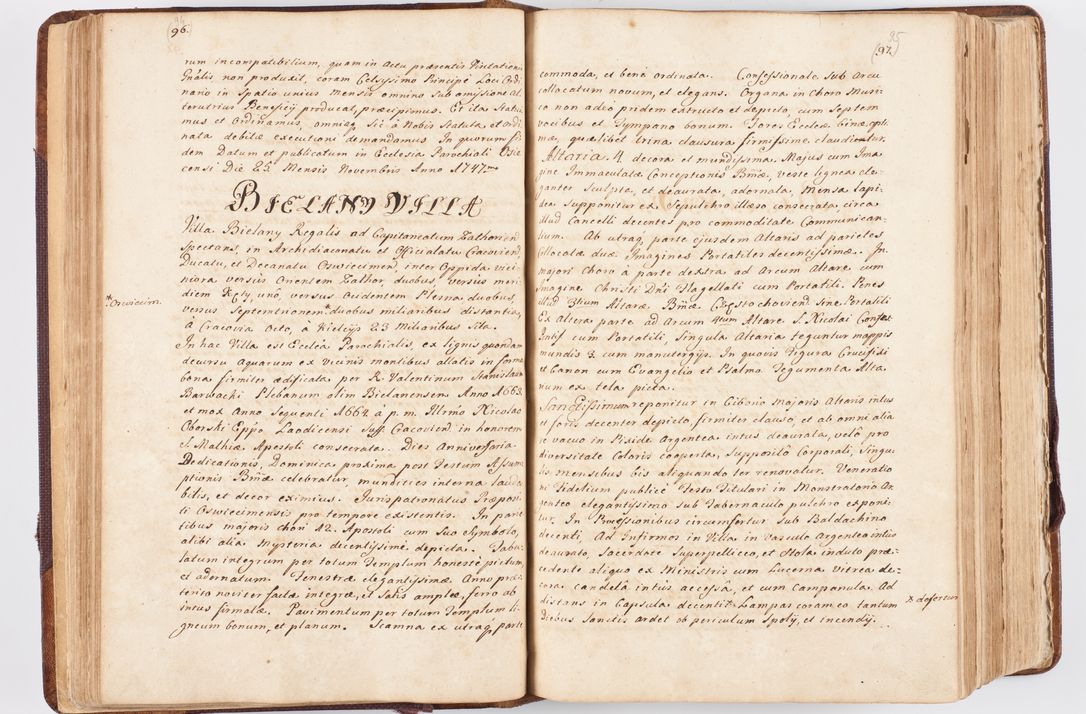 Zdjęcie nr 57 dla obiektu archiwalnego: Visitatio ecclesiarum parochialium, praebendarum, capellarum, hospitalium atque confraternitatum, nec non beneficiorum in decanatibus Oswiecimensis et Zathoriensis, archidiaconatus et officialatus Cracoviensis existentium per R.D. Franciscum Lanckoroński, canonicum cathedralem Cracoviensem, visitatorem delegatum a.D. 1747 et 1748 expedita
