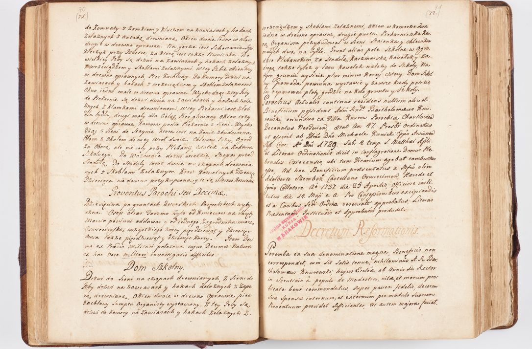 Zdjęcie nr 45 dla obiektu archiwalnego: Visitatio ecclesiarum parochialium, praebendarum, capellarum, hospitalium atque confraternitatum, nec non beneficiorum in decanatibus Oswiecimensis et Zathoriensis, archidiaconatus et officialatus Cracoviensis existentium per R.D. Franciscum Lanckoroński, canonicum cathedralem Cracoviensem, visitatorem delegatum a.D. 1747 et 1748 expedita