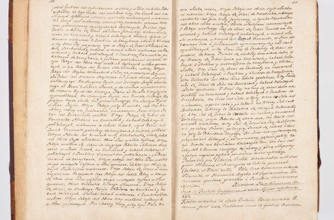 Zdjęcie nr 14 dla obiektu archiwalnego: Visitatio ecclesiarum parochialium, praebendarum, capellarum, hospitalium atque confraternitatum, nec non beneficiorum in decanatibus Oswiecimensis et Zathoriensis, archidiaconatus et officialatus Cracoviensis existentium per R.D. Franciscum Lanckoroński, canonicum cathedralem Cracoviensem, visitatorem delegatum a.D. 1747 et 1748 expedita