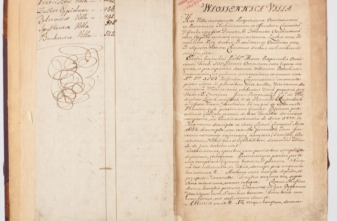 Zdjęcie nr 9 dla obiektu archiwalnego: Visitatio ecclesiarum parochialium, praebendarum, capellarum, hospitalium atque confraternitatum, nec non beneficiorum in decanatibus Oswiecimensis et Zathoriensis, archidiaconatus et officialatus Cracoviensis existentium per R.D. Franciscum Lanckoroński, canonicum cathedralem Cracoviensem, visitatorem delegatum a.D. 1747 et 1748 expedita
