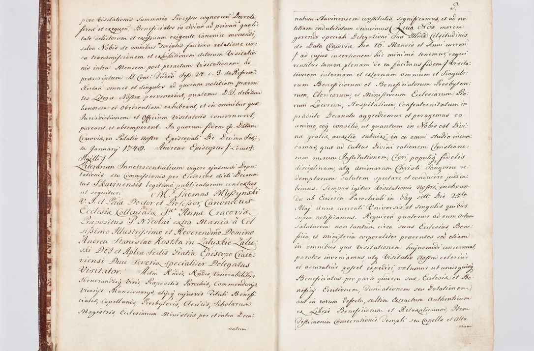 Zdjęcie nr 14 dla obiektu archiwalnego: Visitatio ecclesiarum parachialium, praebendarum, capellarum, hospitalium atque confraternitatum, nec non beneficiorum in decanatu Scaviensi foraneo, dioecesis, archidiaconatus et officialatus Cracoviensis consistentiu, ex speciali mandato Cel. Principis R.D. Andreae Stanislai Kostka in Załuskie Załuski, episcopi Cracoviensis canonicum, parochialis s. Nicolai ad Cracowiam praepositum, delegatum extraordinarium visitatorem a.D. 1748 