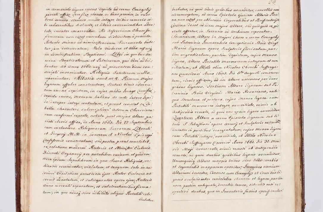 Zdjęcie nr 34 dla obiektu archiwalnego: Visitatio ecclesiarum parachialium, praebendarum, capellarum, hospitalium atque confraternitatum, nec non beneficiorum in decanatu Scaviensi foraneo, dioecesis, archidiaconatus et officialatus Cracoviensis consistentiu, ex speciali mandato Cel. Principis R.D. Andreae Stanislai Kostka in Załuskie Załuski, episcopi Cracoviensis canonicum, parochialis s. Nicolai ad Cracowiam praepositum, delegatum extraordinarium visitatorem a.D. 1748 
