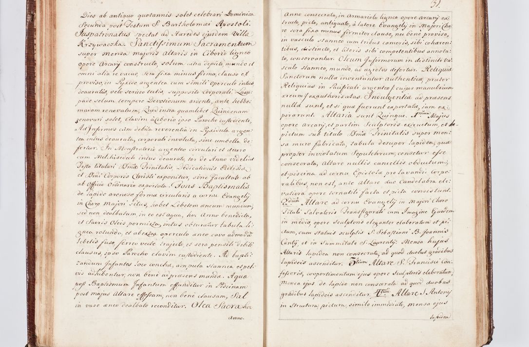 Zdjęcie nr 41 dla obiektu archiwalnego: Visitatio ecclesiarum parachialium, praebendarum, capellarum, hospitalium atque confraternitatum, nec non beneficiorum in decanatu Scaviensi foraneo, dioecesis, archidiaconatus et officialatus Cracoviensis consistentiu, ex speciali mandato Cel. Principis R.D. Andreae Stanislai Kostka in Załuskie Załuski, episcopi Cracoviensis canonicum, parochialis s. Nicolai ad Cracowiam praepositum, delegatum extraordinarium visitatorem a.D. 1748 