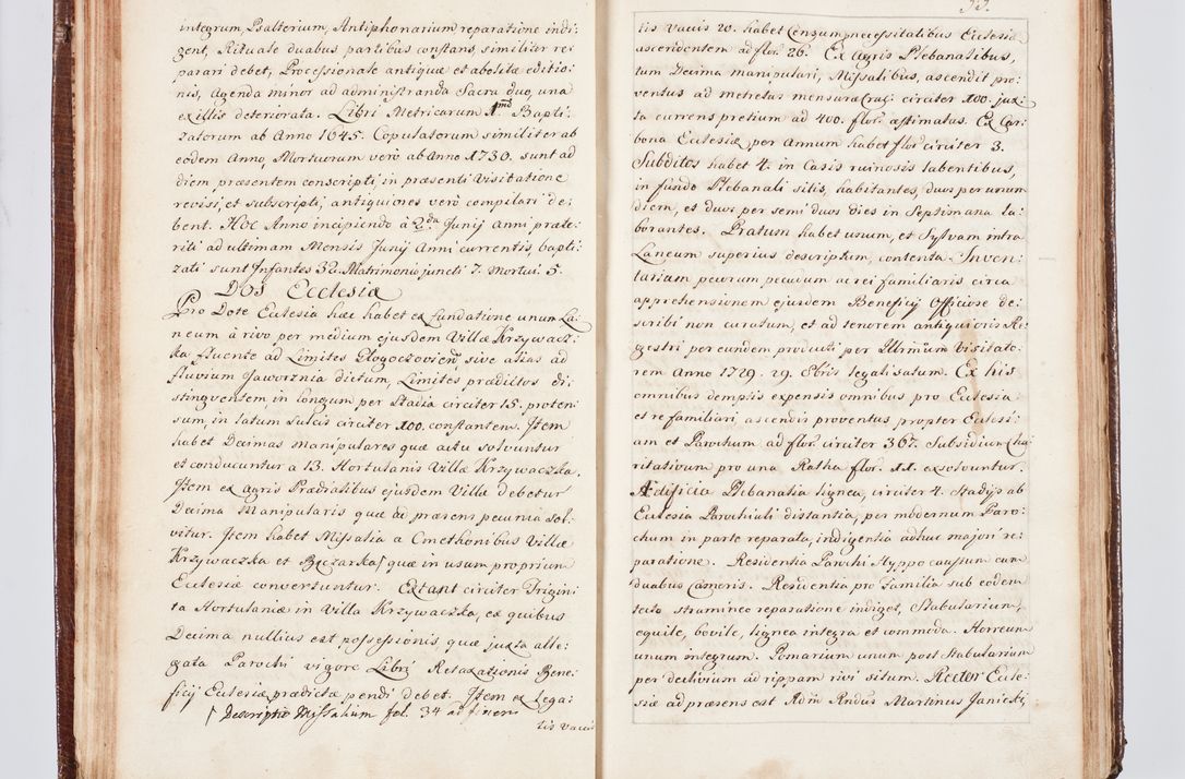 Zdjęcie nr 43 dla obiektu archiwalnego: Visitatio ecclesiarum parachialium, praebendarum, capellarum, hospitalium atque confraternitatum, nec non beneficiorum in decanatu Scaviensi foraneo, dioecesis, archidiaconatus et officialatus Cracoviensis consistentiu, ex speciali mandato Cel. Principis R.D. Andreae Stanislai Kostka in Załuskie Załuski, episcopi Cracoviensis canonicum, parochialis s. Nicolai ad Cracowiam praepositum, delegatum extraordinarium visitatorem a.D. 1748 