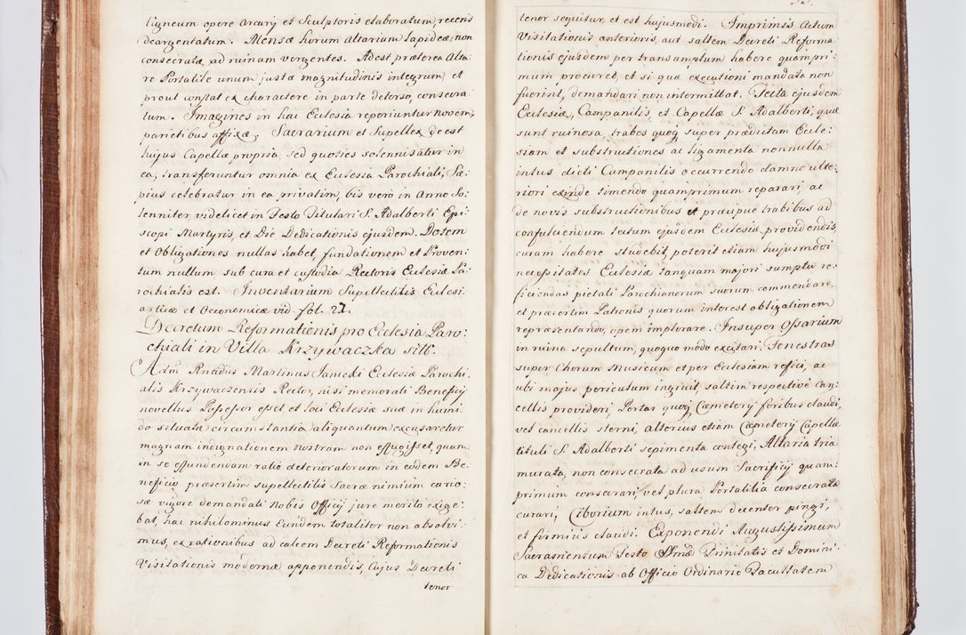 Zdjęcie nr 45 dla obiektu archiwalnego: Visitatio ecclesiarum parachialium, praebendarum, capellarum, hospitalium atque confraternitatum, nec non beneficiorum in decanatu Scaviensi foraneo, dioecesis, archidiaconatus et officialatus Cracoviensis consistentiu, ex speciali mandato Cel. Principis R.D. Andreae Stanislai Kostka in Załuskie Załuski, episcopi Cracoviensis canonicum, parochialis s. Nicolai ad Cracowiam praepositum, delegatum extraordinarium visitatorem a.D. 1748 