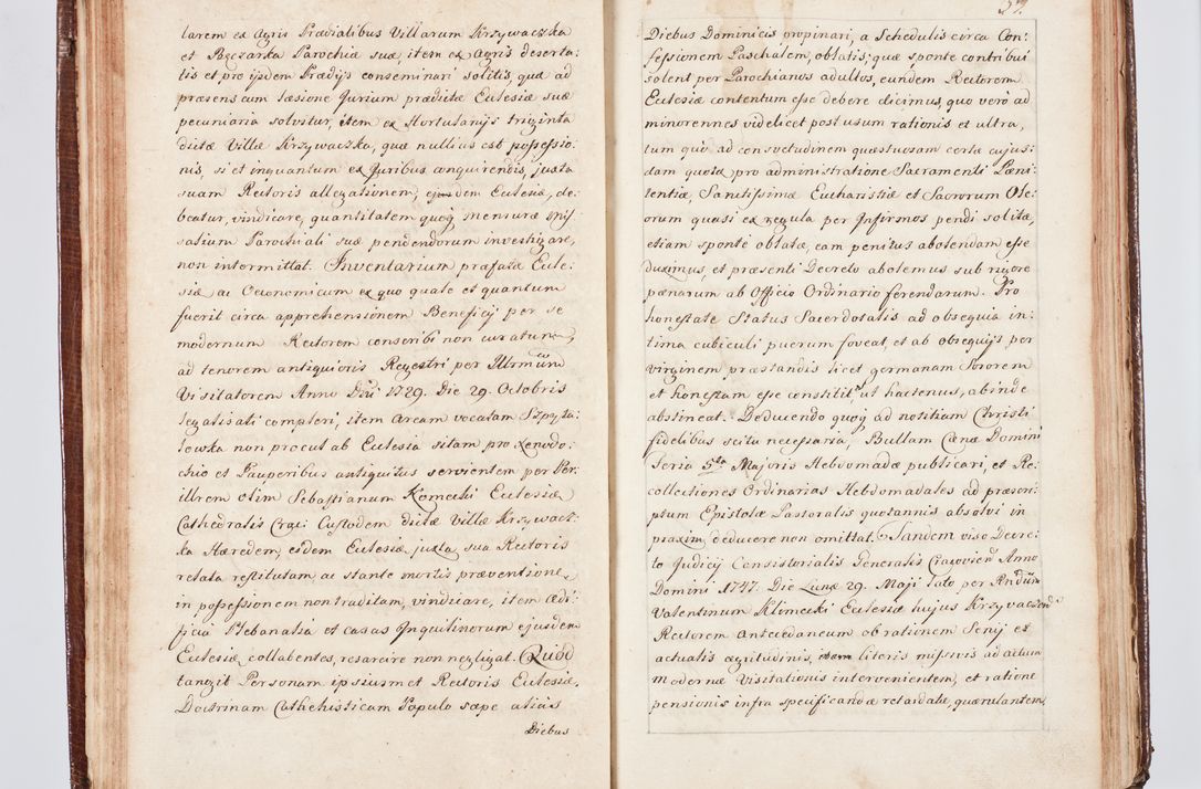 Zdjęcie nr 47 dla obiektu archiwalnego: Visitatio ecclesiarum parachialium, praebendarum, capellarum, hospitalium atque confraternitatum, nec non beneficiorum in decanatu Scaviensi foraneo, dioecesis, archidiaconatus et officialatus Cracoviensis consistentiu, ex speciali mandato Cel. Principis R.D. Andreae Stanislai Kostka in Załuskie Załuski, episcopi Cracoviensis canonicum, parochialis s. Nicolai ad Cracowiam praepositum, delegatum extraordinarium visitatorem a.D. 1748 