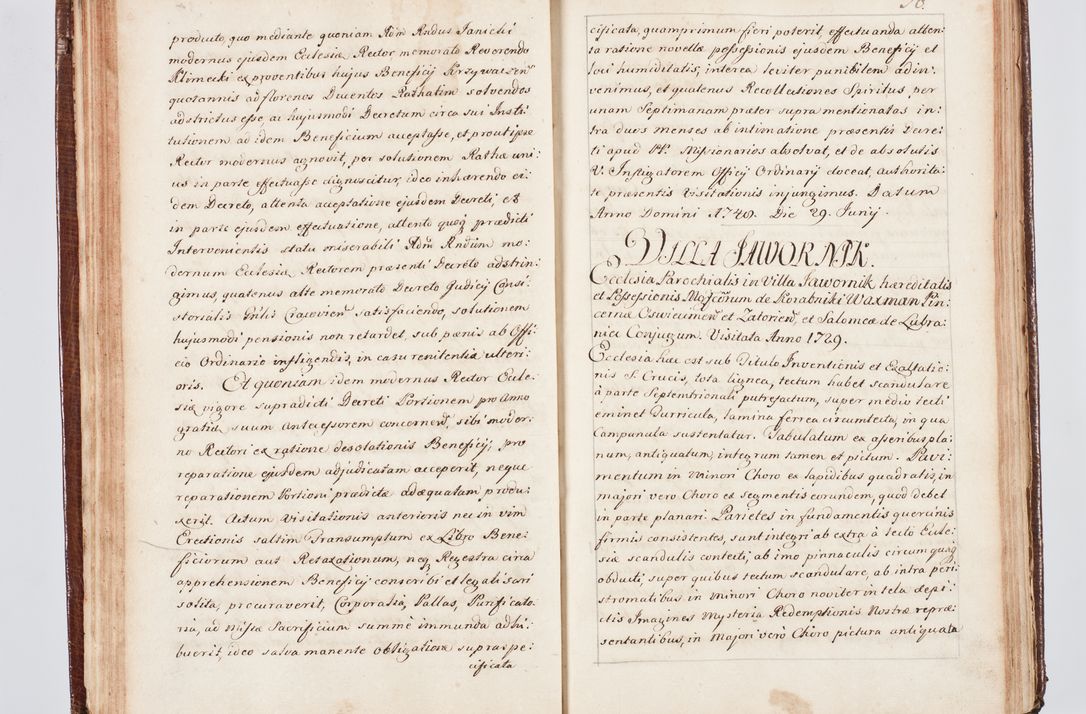 Zdjęcie nr 48 dla obiektu archiwalnego: Visitatio ecclesiarum parachialium, praebendarum, capellarum, hospitalium atque confraternitatum, nec non beneficiorum in decanatu Scaviensi foraneo, dioecesis, archidiaconatus et officialatus Cracoviensis consistentiu, ex speciali mandato Cel. Principis R.D. Andreae Stanislai Kostka in Załuskie Załuski, episcopi Cracoviensis canonicum, parochialis s. Nicolai ad Cracowiam praepositum, delegatum extraordinarium visitatorem a.D. 1748 