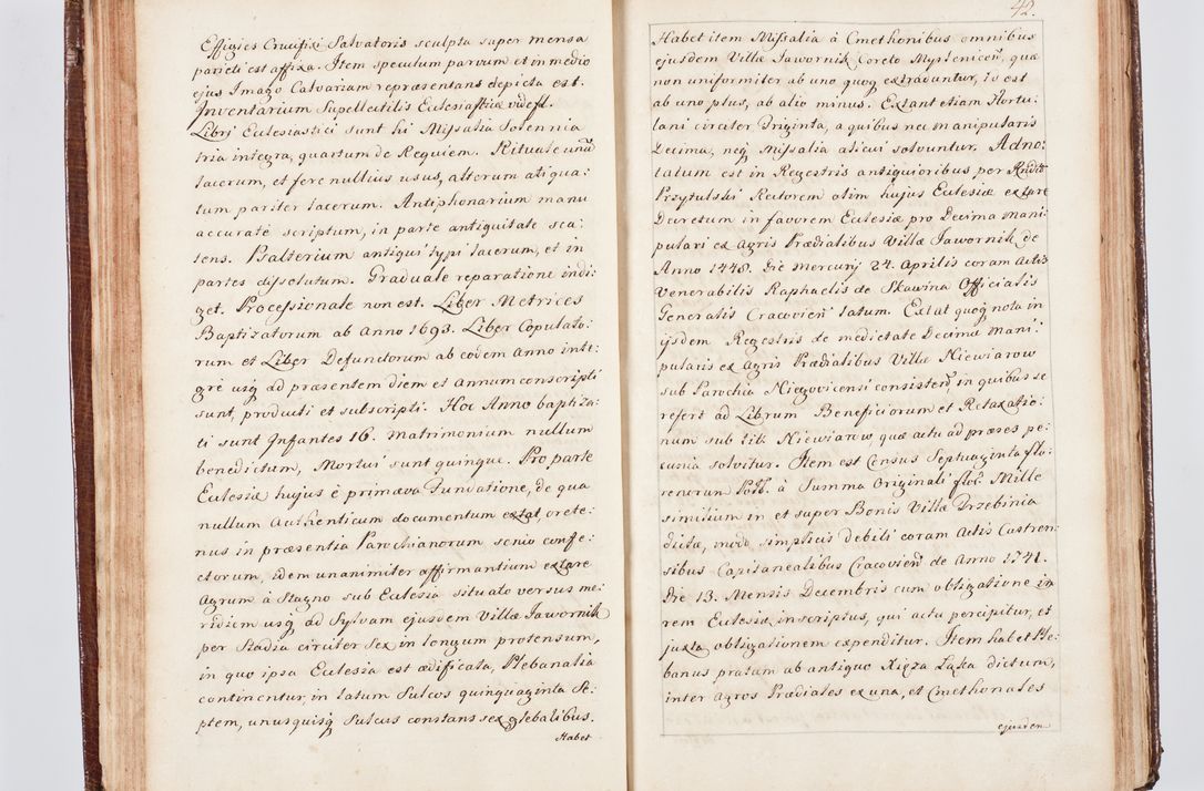 Zdjęcie nr 52 dla obiektu archiwalnego: Visitatio ecclesiarum parachialium, praebendarum, capellarum, hospitalium atque confraternitatum, nec non beneficiorum in decanatu Scaviensi foraneo, dioecesis, archidiaconatus et officialatus Cracoviensis consistentiu, ex speciali mandato Cel. Principis R.D. Andreae Stanislai Kostka in Załuskie Załuski, episcopi Cracoviensis canonicum, parochialis s. Nicolai ad Cracowiam praepositum, delegatum extraordinarium visitatorem a.D. 1748 
