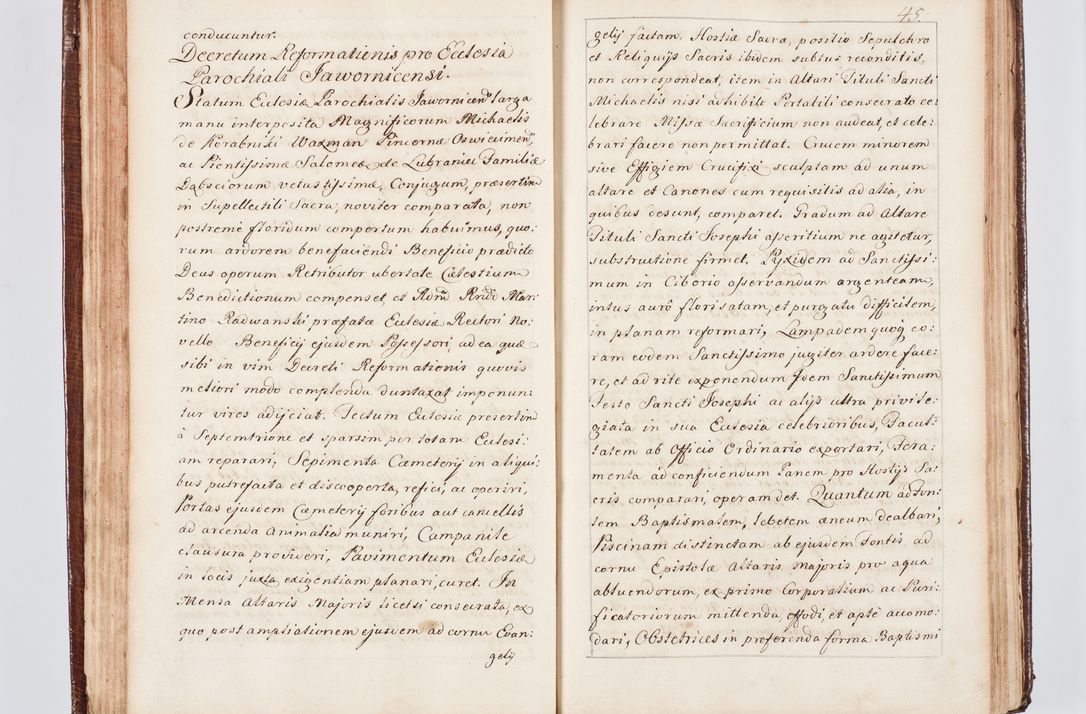 Zdjęcie nr 55 dla obiektu archiwalnego: Visitatio ecclesiarum parachialium, praebendarum, capellarum, hospitalium atque confraternitatum, nec non beneficiorum in decanatu Scaviensi foraneo, dioecesis, archidiaconatus et officialatus Cracoviensis consistentiu, ex speciali mandato Cel. Principis R.D. Andreae Stanislai Kostka in Załuskie Załuski, episcopi Cracoviensis canonicum, parochialis s. Nicolai ad Cracowiam praepositum, delegatum extraordinarium visitatorem a.D. 1748 