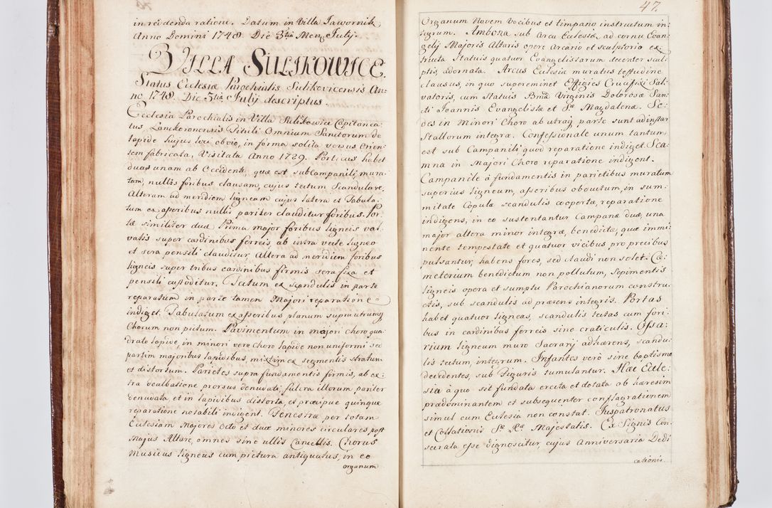 Zdjęcie nr 57 dla obiektu archiwalnego: Visitatio ecclesiarum parachialium, praebendarum, capellarum, hospitalium atque confraternitatum, nec non beneficiorum in decanatu Scaviensi foraneo, dioecesis, archidiaconatus et officialatus Cracoviensis consistentiu, ex speciali mandato Cel. Principis R.D. Andreae Stanislai Kostka in Załuskie Załuski, episcopi Cracoviensis canonicum, parochialis s. Nicolai ad Cracowiam praepositum, delegatum extraordinarium visitatorem a.D. 1748 