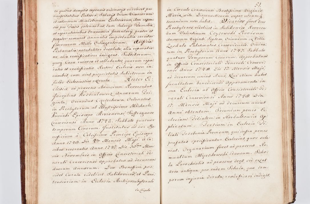 Zdjęcie nr 61 dla obiektu archiwalnego: Visitatio ecclesiarum parachialium, praebendarum, capellarum, hospitalium atque confraternitatum, nec non beneficiorum in decanatu Scaviensi foraneo, dioecesis, archidiaconatus et officialatus Cracoviensis consistentiu, ex speciali mandato Cel. Principis R.D. Andreae Stanislai Kostka in Załuskie Załuski, episcopi Cracoviensis canonicum, parochialis s. Nicolai ad Cracowiam praepositum, delegatum extraordinarium visitatorem a.D. 1748 