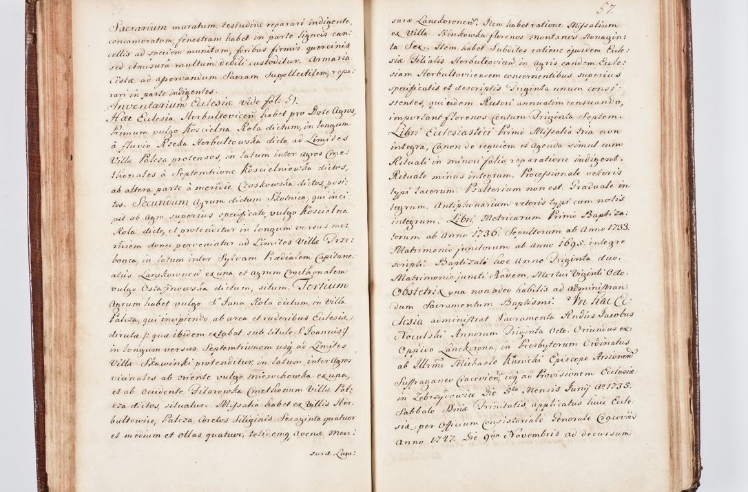 Zdjęcie nr 67 dla obiektu archiwalnego: Visitatio ecclesiarum parachialium, praebendarum, capellarum, hospitalium atque confraternitatum, nec non beneficiorum in decanatu Scaviensi foraneo, dioecesis, archidiaconatus et officialatus Cracoviensis consistentiu, ex speciali mandato Cel. Principis R.D. Andreae Stanislai Kostka in Załuskie Załuski, episcopi Cracoviensis canonicum, parochialis s. Nicolai ad Cracowiam praepositum, delegatum extraordinarium visitatorem a.D. 1748 