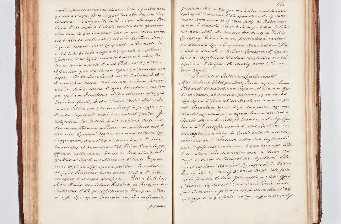 Zdjęcie nr 77 dla obiektu archiwalnego: Visitatio ecclesiarum parachialium, praebendarum, capellarum, hospitalium atque confraternitatum, nec non beneficiorum in decanatu Scaviensi foraneo, dioecesis, archidiaconatus et officialatus Cracoviensis consistentiu, ex speciali mandato Cel. Principis R.D. Andreae Stanislai Kostka in Załuskie Załuski, episcopi Cracoviensis canonicum, parochialis s. Nicolai ad Cracowiam praepositum, delegatum extraordinarium visitatorem a.D. 1748 