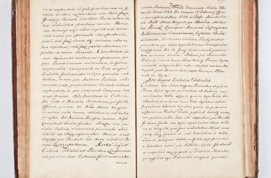 Zdjęcie nr 87 dla obiektu archiwalnego: Visitatio ecclesiarum parachialium, praebendarum, capellarum, hospitalium atque confraternitatum, nec non beneficiorum in decanatu Scaviensi foraneo, dioecesis, archidiaconatus et officialatus Cracoviensis consistentiu, ex speciali mandato Cel. Principis R.D. Andreae Stanislai Kostka in Załuskie Załuski, episcopi Cracoviensis canonicum, parochialis s. Nicolai ad Cracowiam praepositum, delegatum extraordinarium visitatorem a.D. 1748 