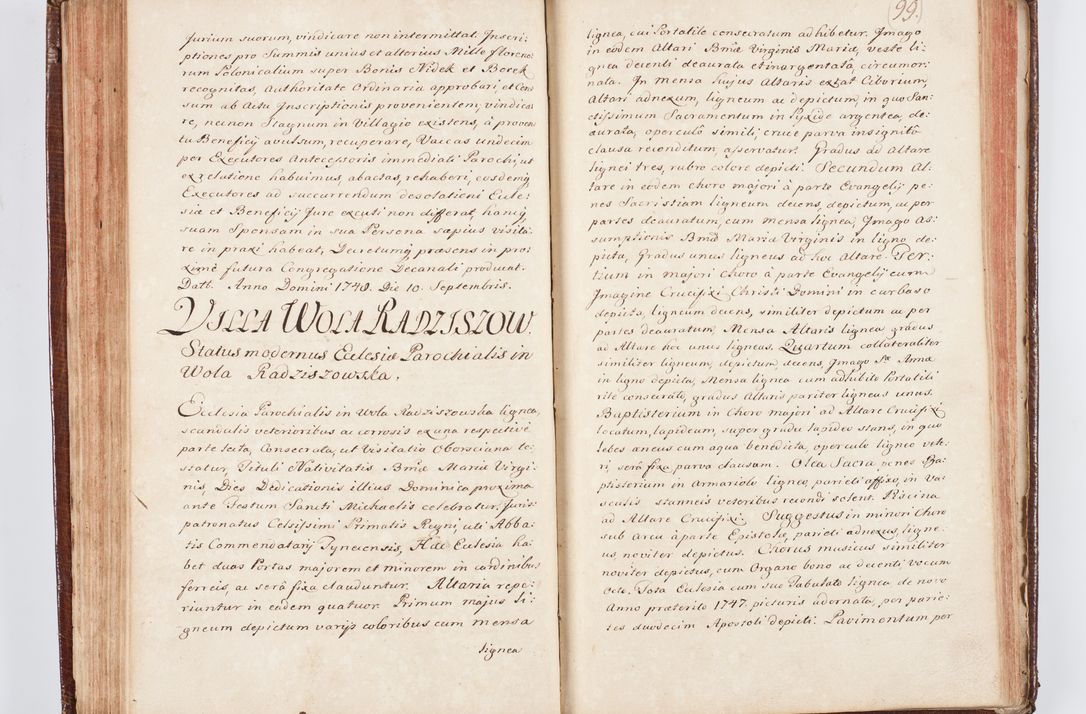Zdjęcie nr 112 dla obiektu archiwalnego: Visitatio ecclesiarum parachialium, praebendarum, capellarum, hospitalium atque confraternitatum, nec non beneficiorum in decanatu Scaviensi foraneo, dioecesis, archidiaconatus et officialatus Cracoviensis consistentiu, ex speciali mandato Cel. Principis R.D. Andreae Stanislai Kostka in Załuskie Załuski, episcopi Cracoviensis canonicum, parochialis s. Nicolai ad Cracowiam praepositum, delegatum extraordinarium visitatorem a.D. 1748 