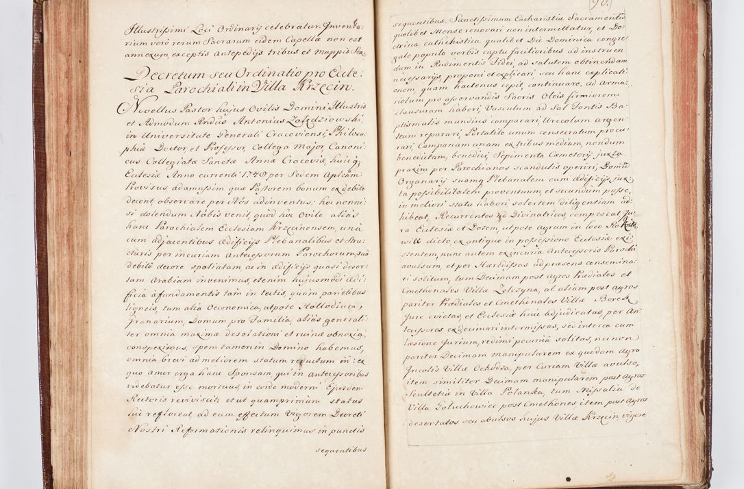 Zdjęcie nr 111 dla obiektu archiwalnego: Visitatio ecclesiarum parachialium, praebendarum, capellarum, hospitalium atque confraternitatum, nec non beneficiorum in decanatu Scaviensi foraneo, dioecesis, archidiaconatus et officialatus Cracoviensis consistentiu, ex speciali mandato Cel. Principis R.D. Andreae Stanislai Kostka in Załuskie Załuski, episcopi Cracoviensis canonicum, parochialis s. Nicolai ad Cracowiam praepositum, delegatum extraordinarium visitatorem a.D. 1748 